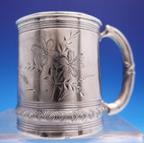 Gorham Sterling Silver Baby Cup #3721 Bright-Cut with Flowers Leaves (#9083)