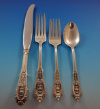 Rose Point by Wallace Sterling Silver Regular Size Place Setting(s) 4pc