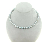 8.5mm Blue Akoya Strand of Pearls Necklace with 14k White Gold Clasp (#J4571)