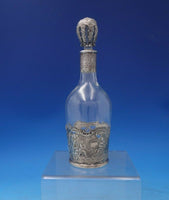 Wolf and Knell German .800 Silver Overlay and Glass Decanter 8" x 2 1/2" (#6452)