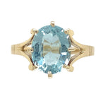 10k Yellow Gold 2.06 Carat Genuine Natural Aquamarine Ring Size 6 (#J6768)