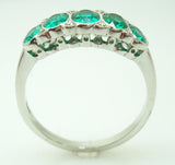 Very Fine Platinum Genuine Natural Emerald Diamond Ring (#J147)