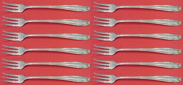 Stradivari by Wallace Sterling Silver Cocktail Fork Set 12 pcs 5 1/2"