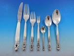 Acorn by Georg Jensen Sterling Silver Dinner Flatware Set 12 Service 89 Pieces