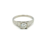 Vintage 14k Gold 1/2 Carat Genuine Natural Diamond Engagement Ring (#J5356)