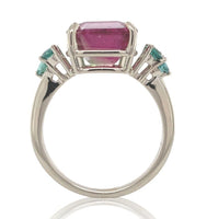 14k Gold 6.18 Carat Bi-Color Watermelon Genuine Natural Tourmaline Ring #J6987