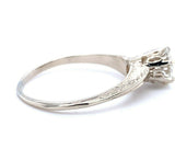 14k White Gold Antique .76ct Genuine Natural Diamond Engagement Ring (#J5191)