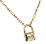 14k Yellow Gold Padlock Clasp on 24" 18k Yellow Gold Chain Necklace (#J7546)