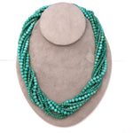 14k Yellow Gold Genuine Natural Sonora Turquoise Torsade Necklace (#J5645)