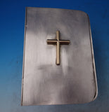 Allan Adler Sterling Silver Bible Cover Hinged Binding w/ 3-D Gilt Cross (#7382)