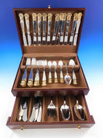 Grenada Gold Old Newbury Crafters Sterling Silver Flatware Set Service 67 pc Din