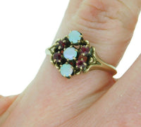 10k Yellow Gold Victorian Opal and Ruby/Paste Ring (#J4928)