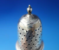 English Georgian Sterling Silver Pepper Shaker Crosshatch Repaired 5 1/2" #5705