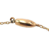 Victorian 14k Gold Heart Shaped Flower Lavaliere Necklace w/Pearls Stones #J7542