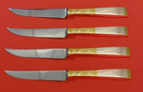 Golden Scroll by Gorham Sterling Silver Steak Knife Set 4pc HHWS Custom 8 1/2"