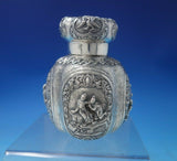 French Sterling Silver Tea Caddy with Figures and Peacocks 5" x 3 1/2" (#5832)