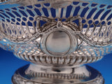 English Georgian Sterling Silver Basket with Swing Handle Pierced Ribbon (#8388)