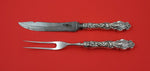 Irian by Wallace Sterling Silver Steak Carving Set knife 9 1/2" Fork 8 5/8"