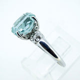 14k White Gold Fancy Radiant Cut 1.80 Carat Genuine Natural Aquamarine (#J4416)