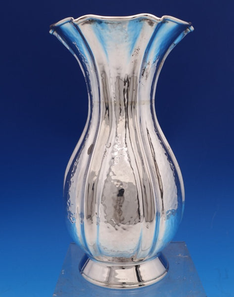Greek XEIPO Sterling Silver Vase Hand Hammered 925/1000 8" x 4 1/4" (#8466)