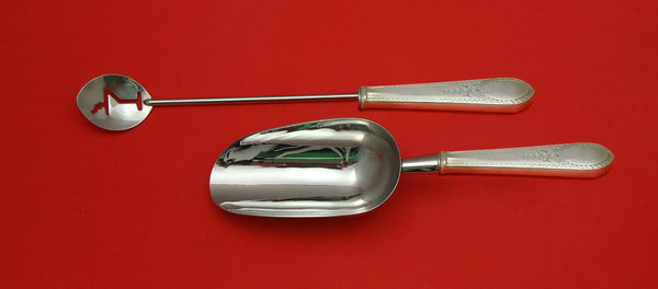 Early American Engraved by Lunt Sterling Silver Bar Set 2pc HHWS Custom Made