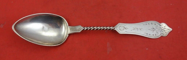 Duhme Brite Cut Sterling Silver Serving Spoon twisted handle 8 3/4"
