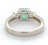 14k White Gold .90ct Columbian Genuine Emerald Diamond Ring w/Report (#J7166)