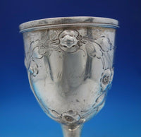 Coin Silver Water Goblet w/Floral Design 6 3/4" x 3 1/2" 7.5 ozt. c.1835 (#6763)