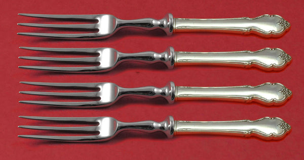 Breton Rose by International Sterling Silver Fruit Fork Set 4pc HH WS Custom 6"