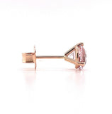 14k Rose Gold 1.17ct Genuine Natural Morganite Stud Earrings Jewelry (#J5719)