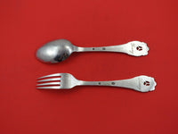 Danish Sterling by Various Makers Sterling Silver Child Set 2-pc 3-D 7"
