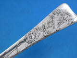 Lap Over Edge Acid Etched Tiffany Sterling Fish Server with Perch Fish 11 1/2"