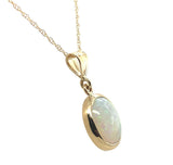 14k Gold Oval 1.23 Carat Australian Genuine Natural Opal Pendant Bezel (#J6714)