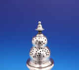 English Sterling Silver Pepper Shaker Salt Dip Set Crichton c1910 7.5 oz (#9228)