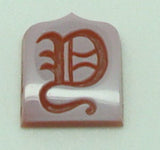 14K Gold Carved Agate Initial Pendant - You Choose Personalized New (#J2154)
