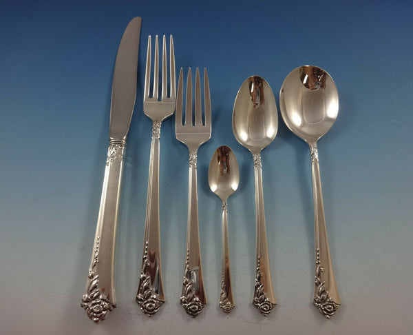 Damask Rose by Oneida Sterling Silver Flatware Set Service 53 Pieces Place Size