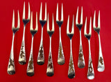 Applied Mixed Metals by Gorham Sterling Silver Escargot Fork GW Set 10 - 5 7/8"