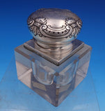 Ferdinand Fuchs and Co Sterling Silver and Crystal Inkwell #446 4" x 3" (#0381)