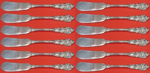 Sir Christopher by Wallace Sterling Silver Butter Spreader flat handle Set 12pc