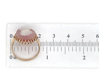 10k Yellow Gold Genuine Natural Agate Stone Cameo Ring Fine Carving (#J7058)