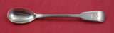 English Georgian Sterling Silver Egg Spoon engraved fleur de lis  4 3/4"