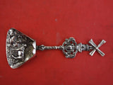 Dutch Sterling Silver Sugar Shovel Spinning Windmill Handle Cows in Bowl 1 7/8"W