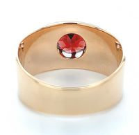 10k Rose Gold 1.71ct Genuine Natural Garnet Men's Ring Belcher Size 7.25 #J7212