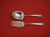 English Shell by Lunt Sterling Silver Salad Serving Set AS 2pc 9"