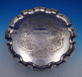 Ellis Barker English Silverplate Serving Tray w/Floral Wreath 3/4" x 12" (#7625)