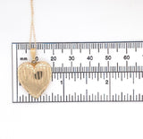 14k Yellow Gold Heart Locket Pendant with Engraved Stripes Jewelry (#J6231)