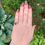 10k Yellow Gold Bypass Ring with Australian Opals in Flower Settings (#J7400)