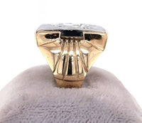 10k Yellow Gold and Silver Warrior Intaglio Men's Ring Size 8 Jewelry (#J5705)