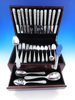 Repousse by Kirk Sterling Silver Flatware Set Service 65 pieces Dinner