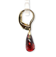 14k Gold 4.43 Carat TW Genuine Natural Garnet Briolette Drop Earrings (#J7133)